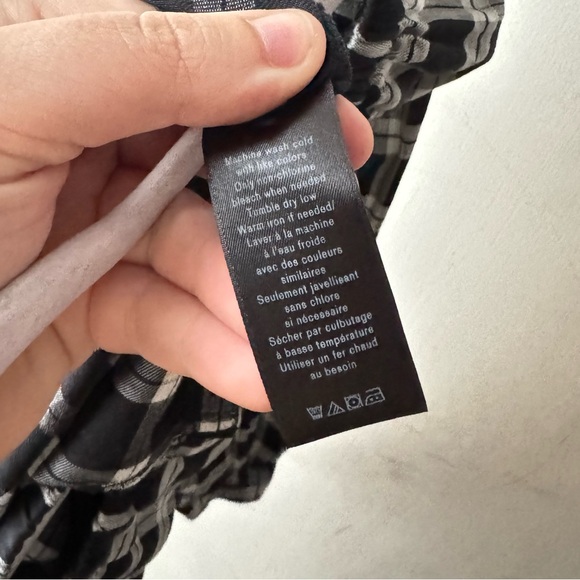 Rag & Bone | Greta Black and White Plaid Off Shoulder Top - Picture 11 of 12